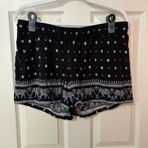 Black and White Elephant Print Shorts from Old Navy